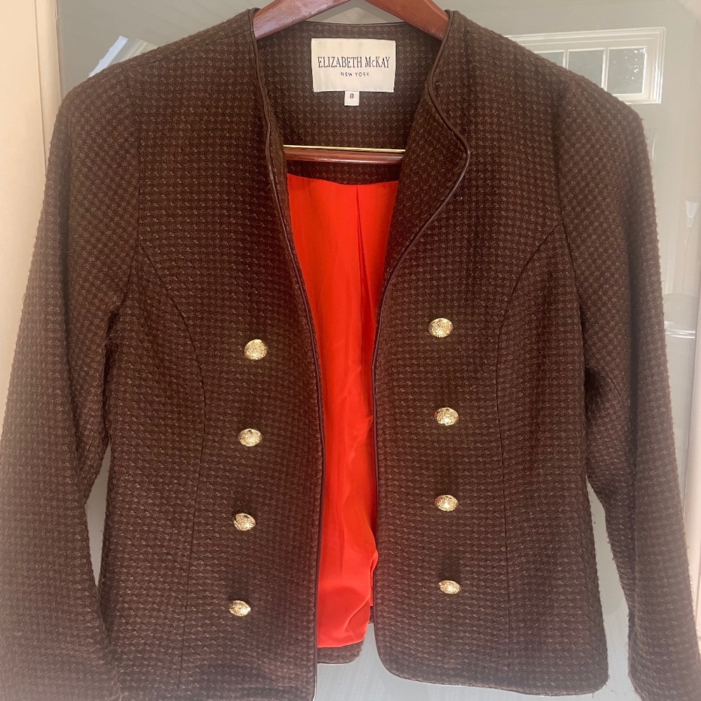Elizabeth McKay Chocolate Brown Blazer- size 8 Great condition
